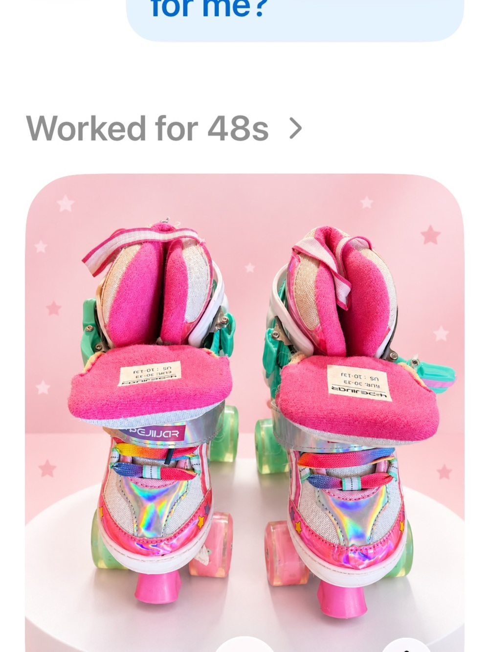 Kids Pink Holographic Quad Roller skates